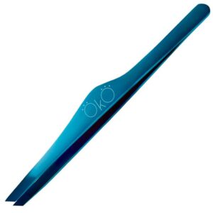 OKO Antakių pincetas Beveled Blue Magic Premium (nuožulnus galiukas)